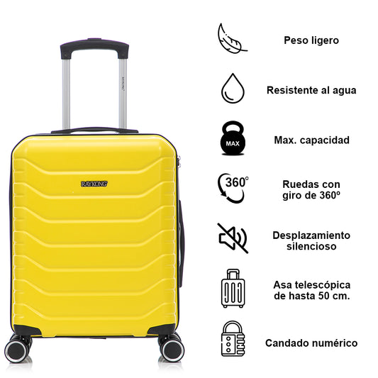 Maleta de cabina 55x40x20cm ABS+Policarbonato (40L) - Amarillo