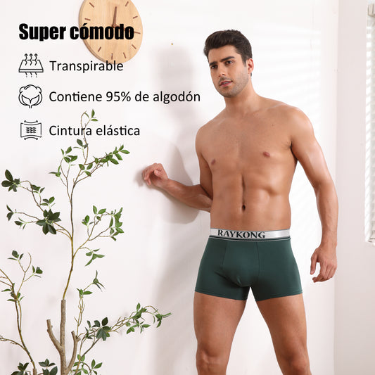 Cuecas boxer para homem 95% algodão pack de 6 roupa interior confortável respirável (cor variada)