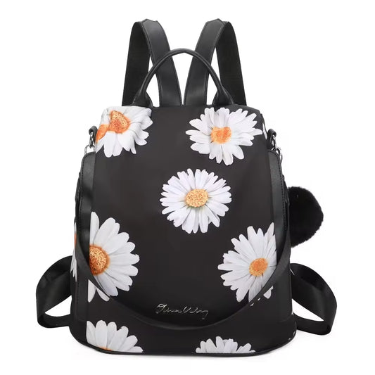 Mochila Antirrobo Impermeable para Mujer (13L) | Convertible en Bolso | Margaritas