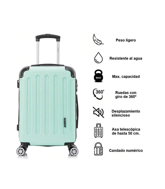 Maleta Cabina ABS 55x40x20cm (40L) | Trolley Equipaje de Mano | 4 Ruedas 360º | Menta