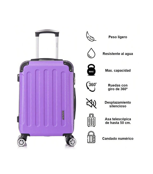Maleta Cabina ABS 55x40x20cm (40L) | Trolley Equipaje de Mano | 4 Ruedas 360º | Morada