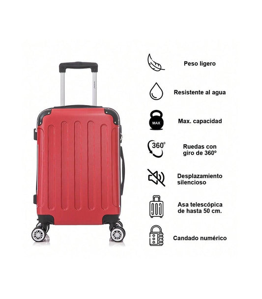 Maleta Cabina ABS 55x40x20cm (40L) | Trolley Equipaje de Mano | 4 Ruedas 360º | Rojo