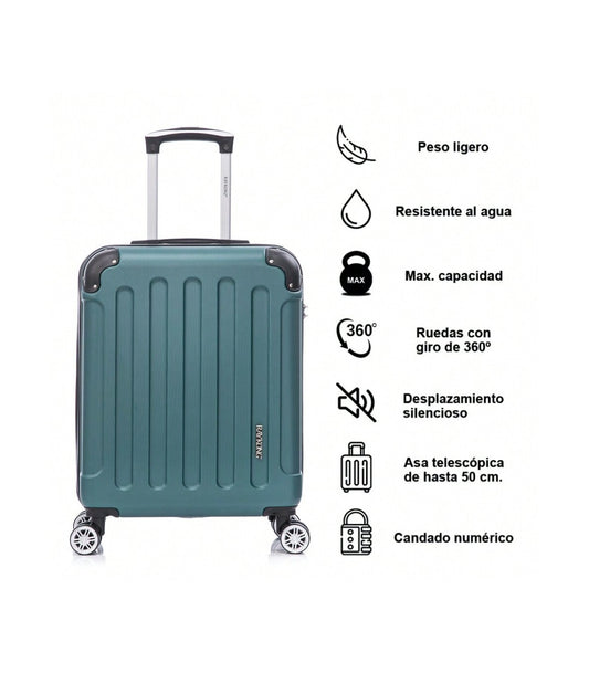 Maleta Cabina ABS 55x40x20cm (44L) | Máxima Capacidad | Candado Incrustado | Verde