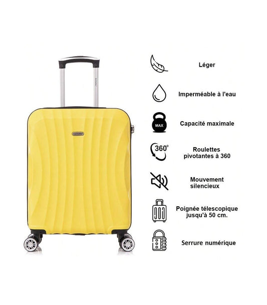 Maleta Cabina ABS 55x40x20cm (44L) | Capacidad Máxima Ligera | Amarillo