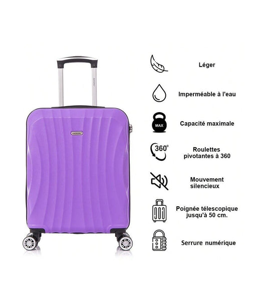 Maleta Cabina ABS 55x40x20cm (44L) | Capacidad Máxima Ligera | Morado