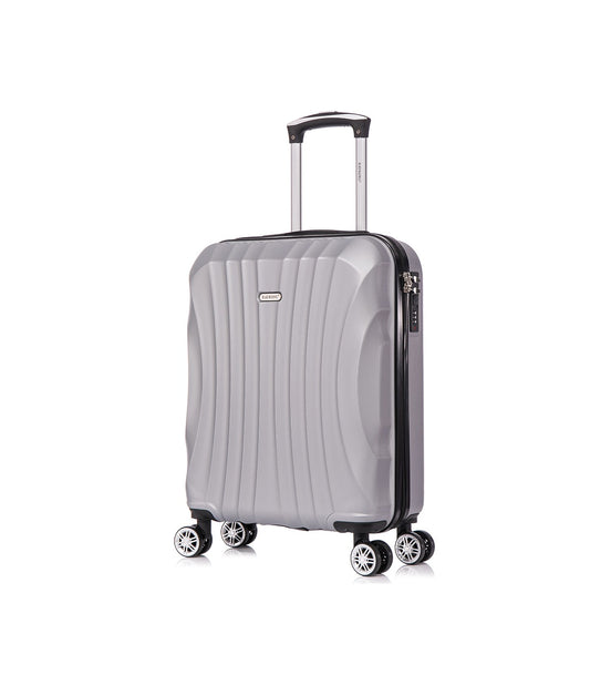 Maleta Cabina ABS 55x40x20cm (44L) | Capacidad Máxima Ligera | Plateada