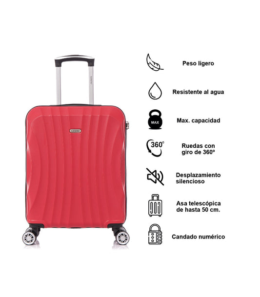 Maleta Cabina ABS 55x40x20cm (44L) | Capacidad Máxima Ligera | Rojo