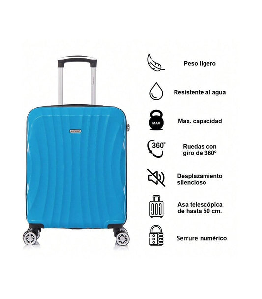 Maleta Cabina ABS 55x40x20cm (44L) | Capacidad Máxima Ligera | Turquesa